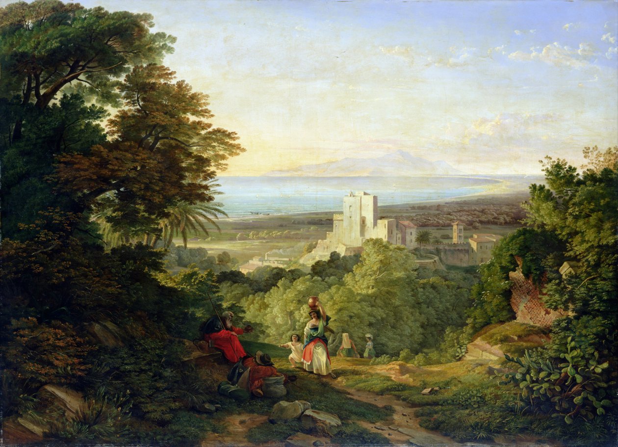 Kilátás a Terracinára és a Monte Circeóra, 1833 alkotó: Friedrich Nerly