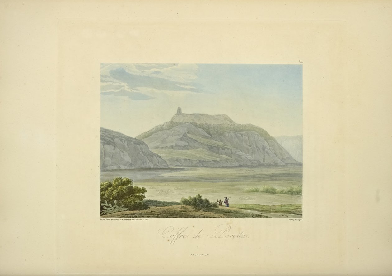 Perotte ládája, rajzolta Marchais, vésett Bouquet, illusztráció Alexander von Humboldt és Aime Bonpland „Kordillerák és Amerika őslakosainak emlékművei” című művéből alkotó: Friedrich Alexander Baron von (after) Humboldt