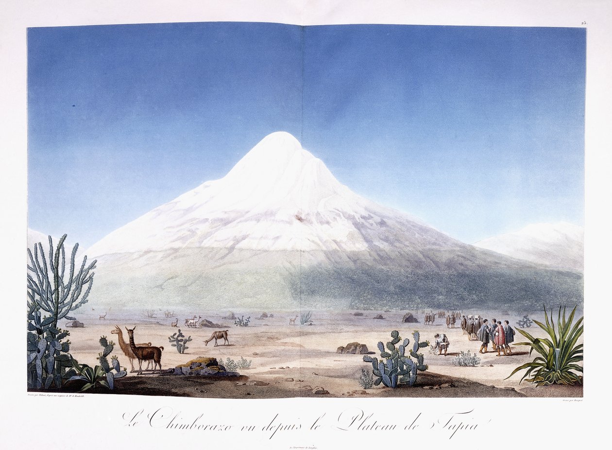 A Chimborazo a Plateau de Tapia felől nézve alkotó: Friedrich Alexander Baron von (after) Humboldt