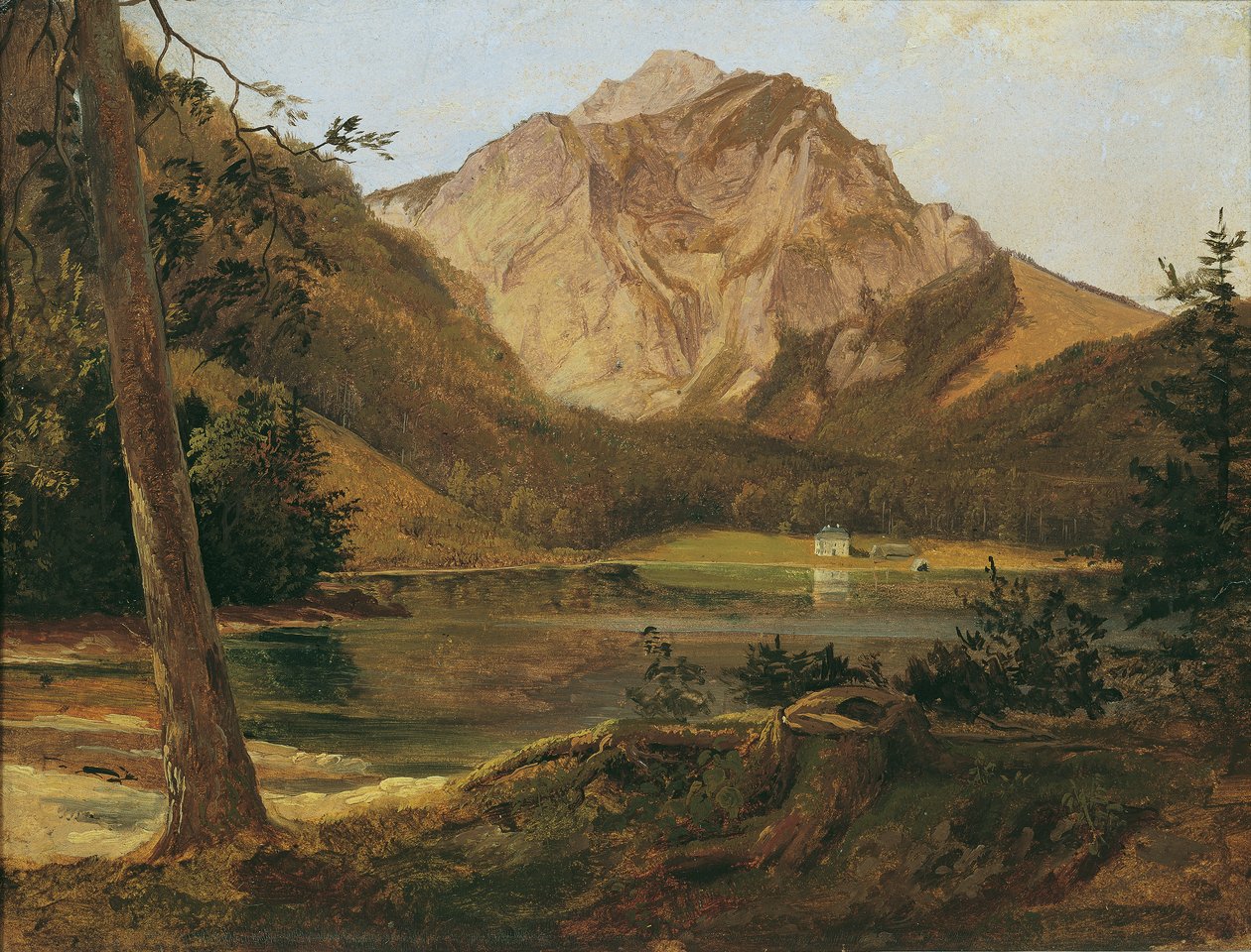 Az elülső Langbathsee a Höllengebirge-vel alkotó: Friedrich August Mathias Gauermann