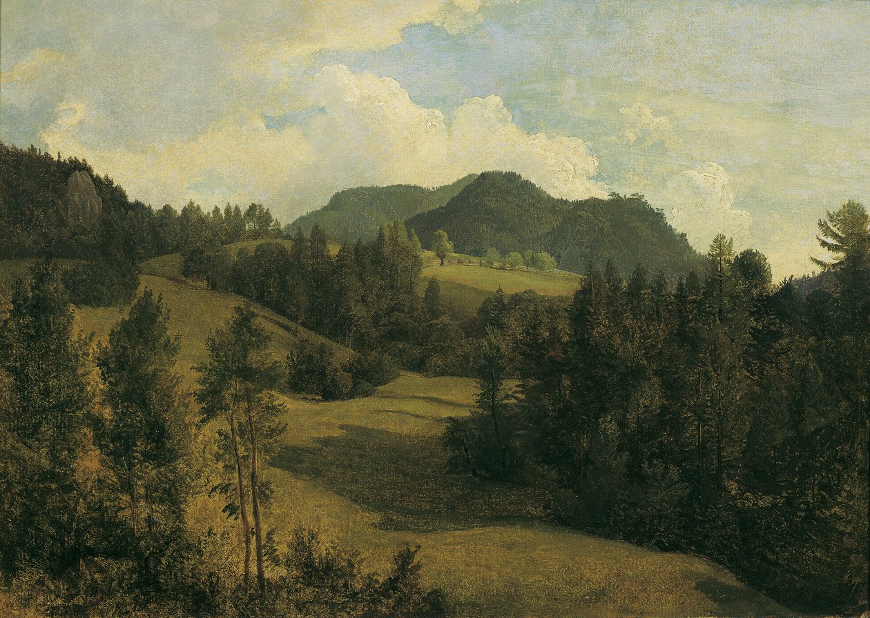 Táj Miesenbach közelében alkotó: Friedrich August Mathias Gauermann