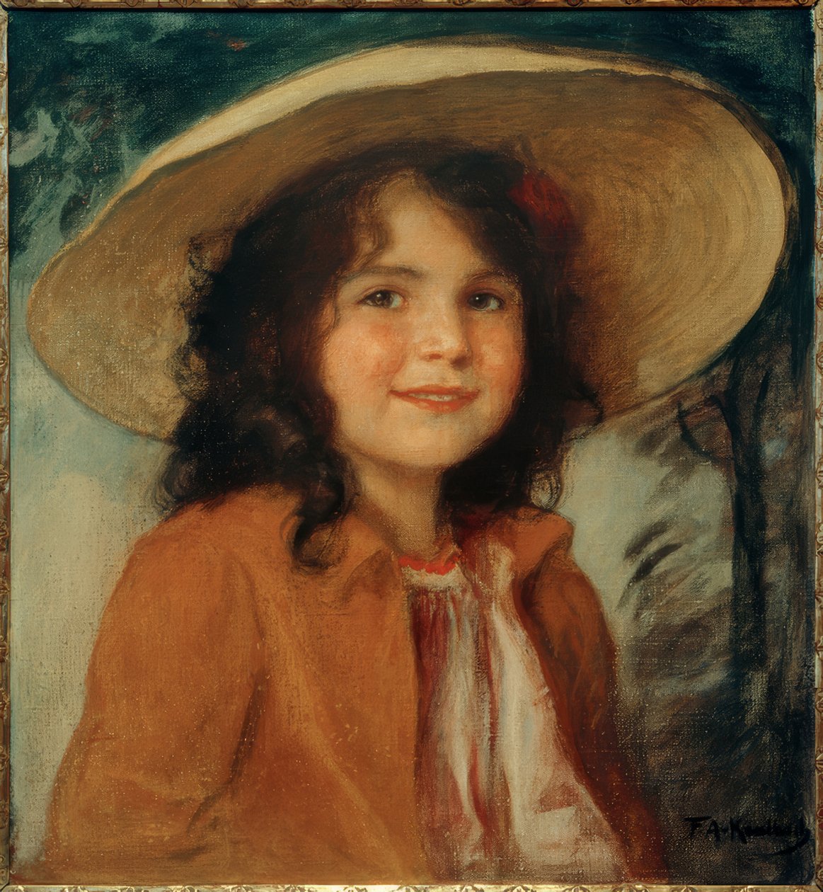 Hedda, a művész lányának portréja alkotó: Friedrich August von Kaulbach