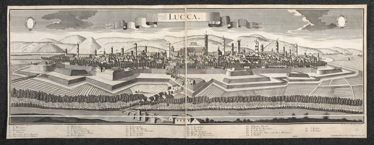 Lucca kilátása alkotó: Friedrich Bernhard Werner