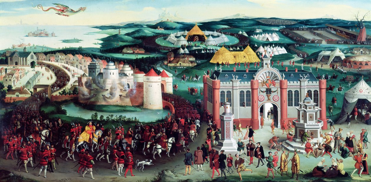 Találkozó az Aranyszövet mezőjén, 1520. június 7-én, idősebb Hans Holbein (14605-1524) után alkotó: Friedrich Bouterwek