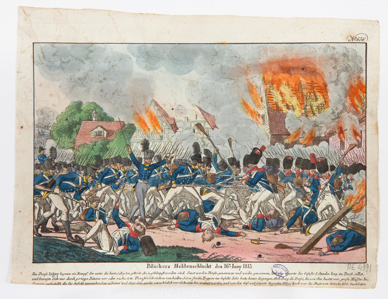 A hős Blucher a csatában, 1815. június 16., 1815 alkotó: Friedrich Campe