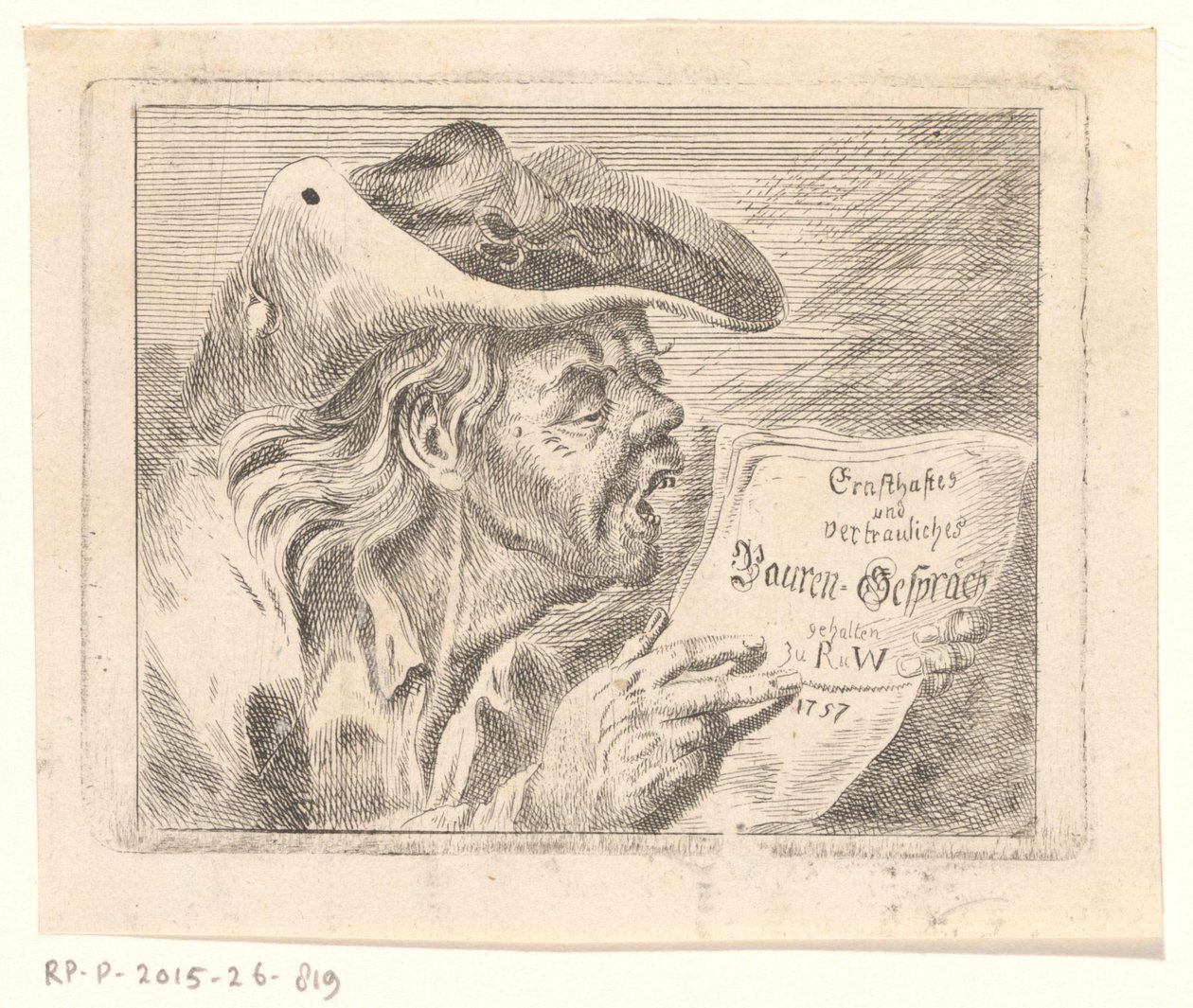 Egy öreg farmer mellszobra, kezében füzettel alkotó: Friedrich Christian Gottlieb Geyser (possibly)
