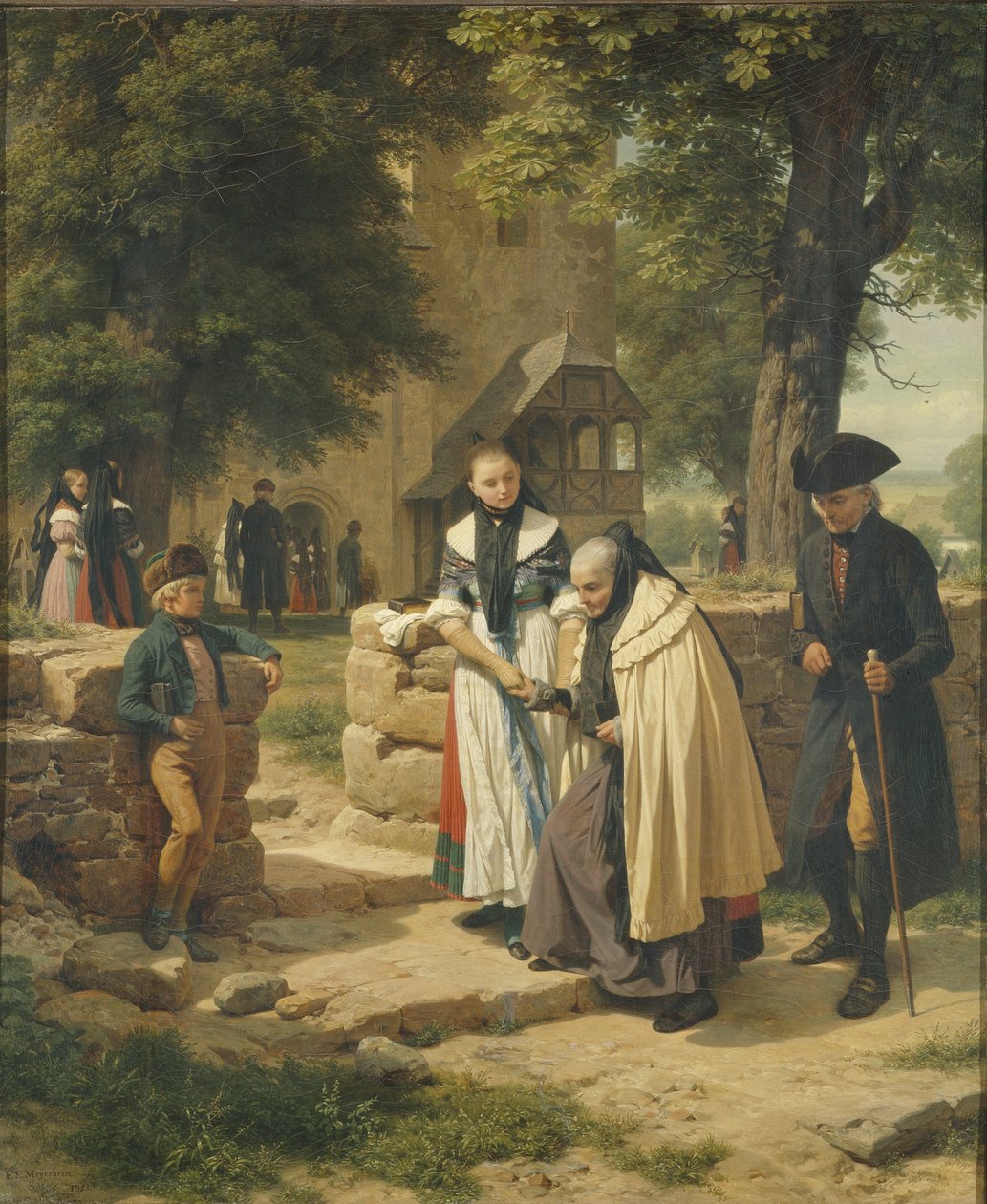 Brunswick parasztok templomba mennek, 1855. alkotó: Friedrich Eduard Meyerheim