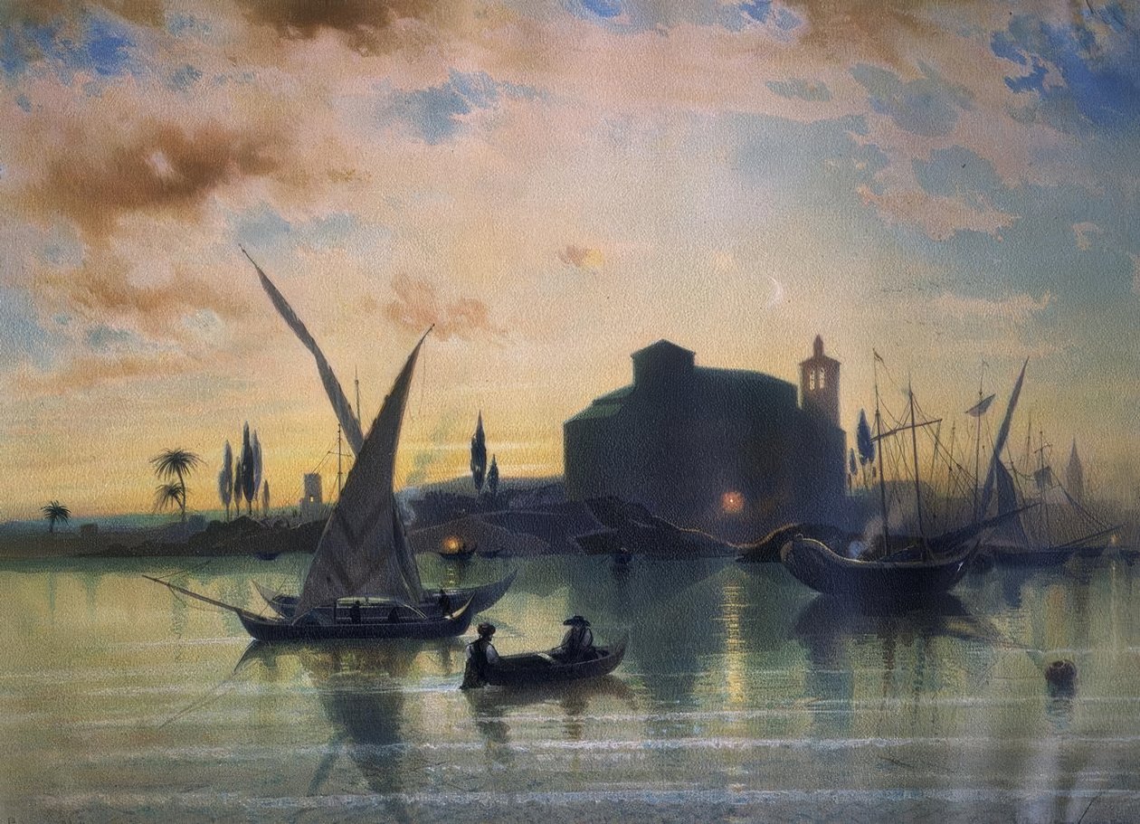SPANYOLORSZÁG - SEVILLA NÉZETE - EL GUADALQUIVIR - 1867 alkotó: Friedrich Eibner