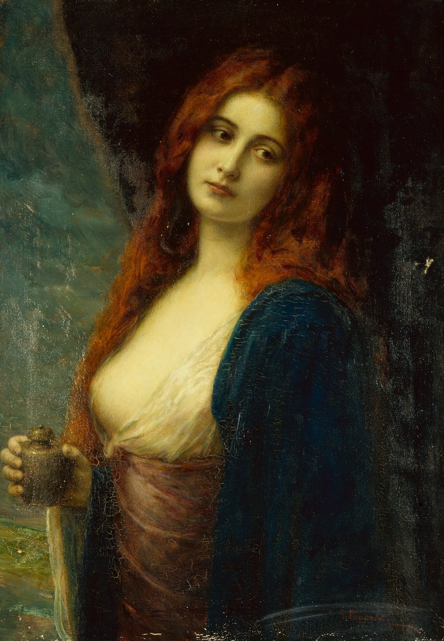 Egy fiatal lány (olaj, vászon) alkotó: Friedrich Georg Papperitz