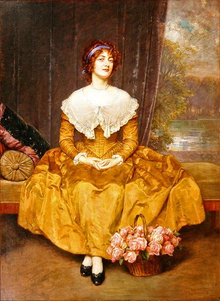 Hölgy portréja (olaj, vászon) alkotó: Friedrich Georg Papperitz