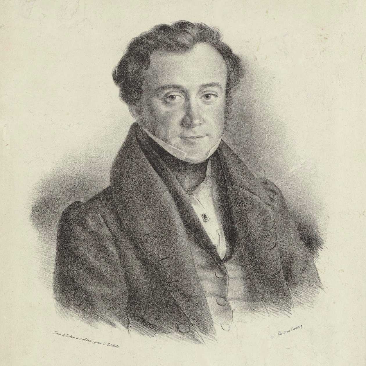 Johann Wenzel Kalliwoda zeneszerző portréja 1801-1866. alkotó: Friedrich Gustav Schlick
