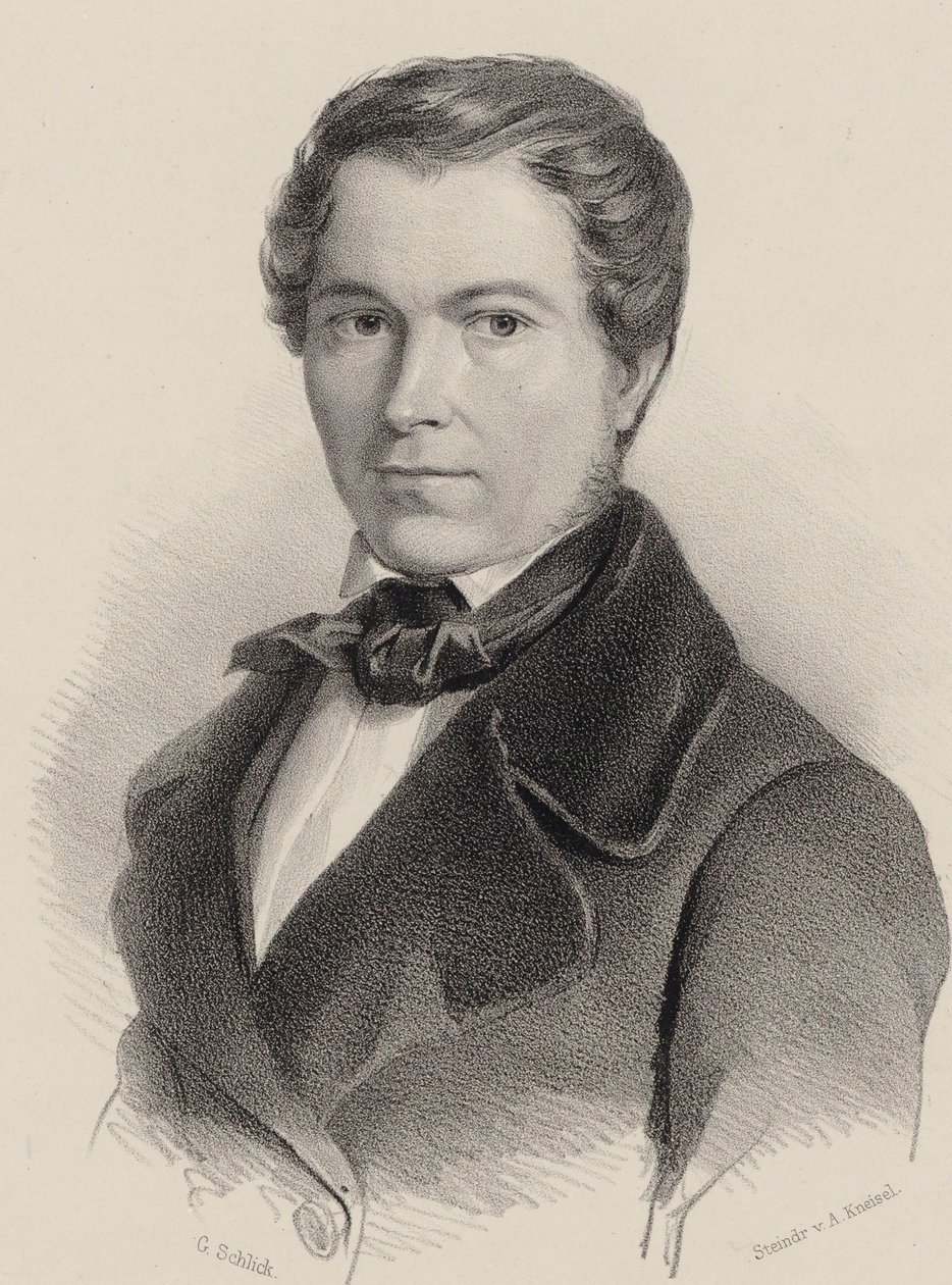 Labitzky József hegedűművész és zeneszerző portréja 1802-1881, 1840. alkotó: Friedrich Gustav Schlick