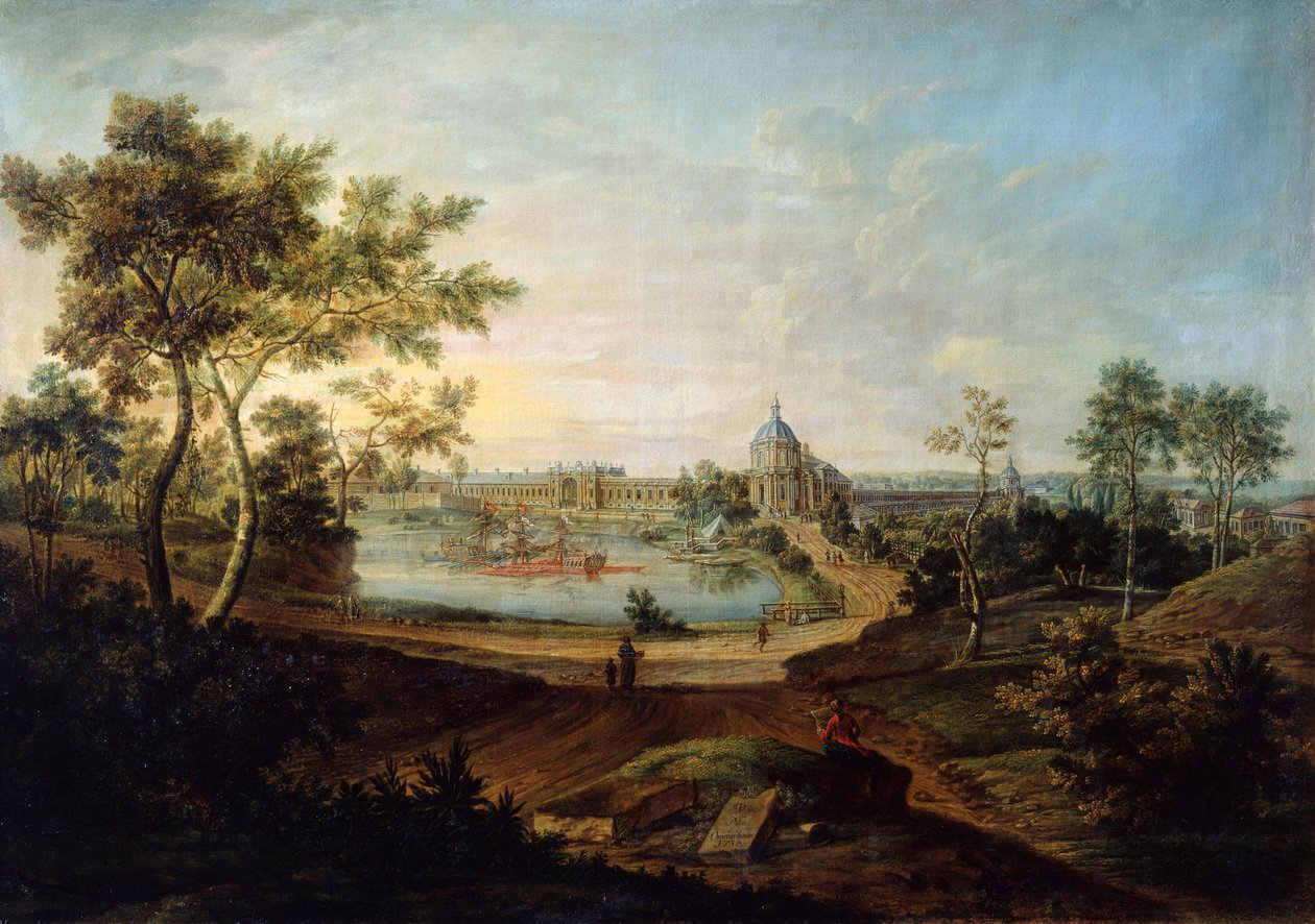 Kilátás az oranienbaumi Nagy Palotára, 1758. alkotó: Friedrich Hartmann Barisien