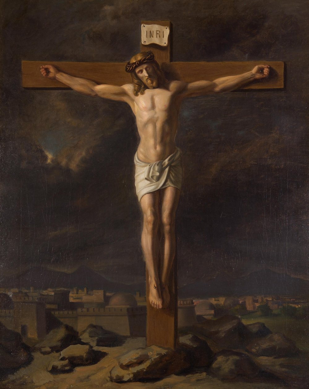 Crucifixus tájképben alkotó: Friedrich Hasslwander