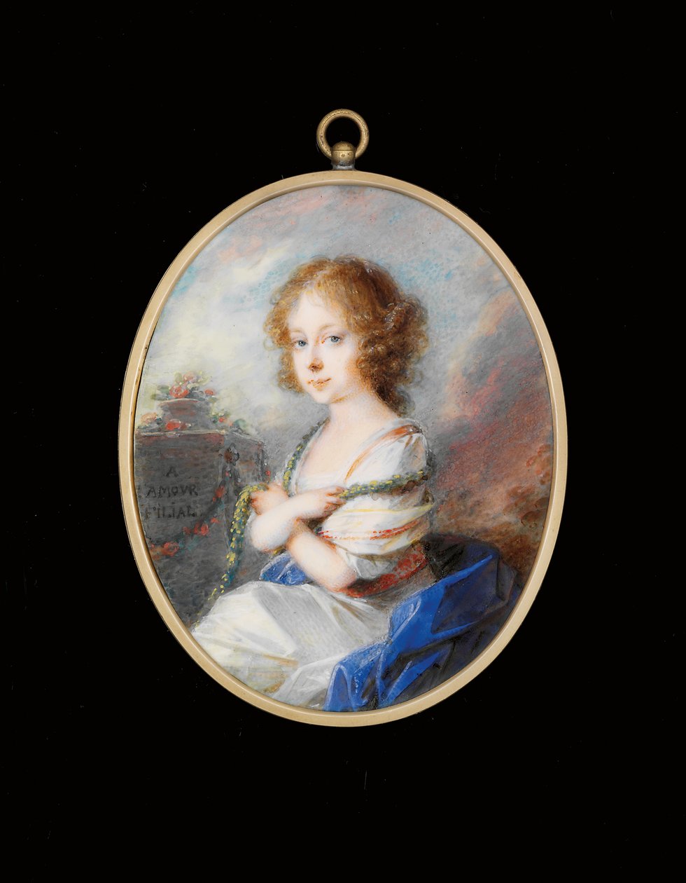Molly Zichy-Ferraris grófnő (pigment elefántcsonton aranyozott fém keretben) alkotó: Friedrich Heinrich Fuger