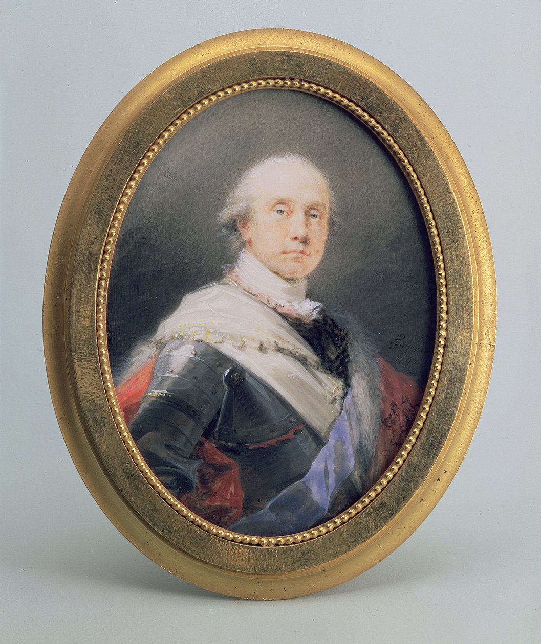 Nassau-Siegeni Károly Miklós Othon herceg portréja, 1790 (wc és gouache, elefántcsont) alkotó: Friedrich Heinrich Fuger