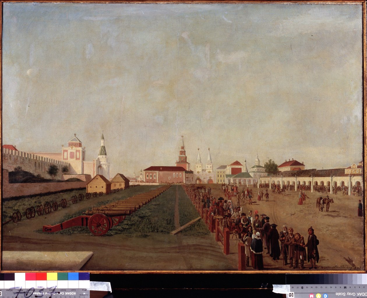 A Vörös tér Moszkvában. Friedrich Hilferding (1710-1798) festménye, olaj, vászon, 1780 körül. 18. századi német művészet. Állami Orosz Múzeum, Szentpétervár. alkotó: Friedrich Hilferding