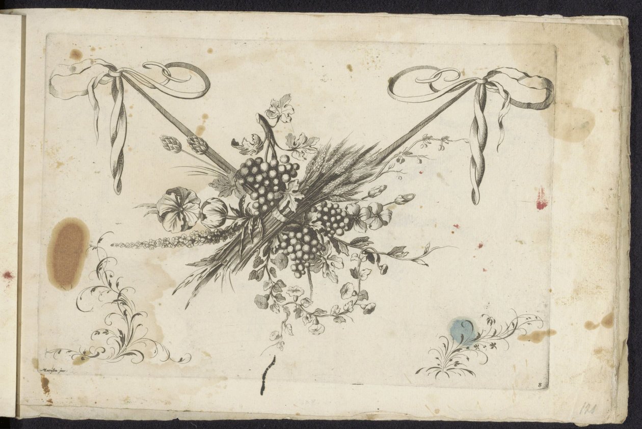 Festool van Bloemen, druiventros és korenaren Különféle új virágok és gyümölcsök ünnepe (sorozat címe) alkotó: Friedrich Jacob Morisson