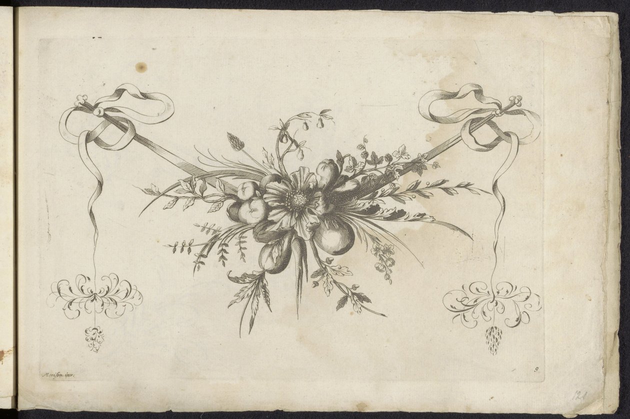 Festool van vruchten, bladeren en bloemen Különféle új virágok és gyümölcsök ünnepe (sorozat címe) alkotó: Friedrich Jacob Morisson
