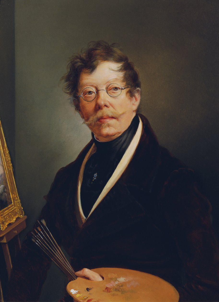 Önarckép a festőállványon alkotó: Friedrich Johann Gottlieb Lieder