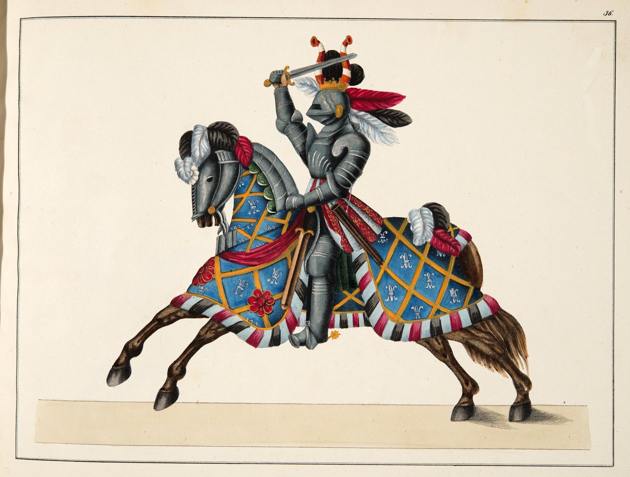 Egy lovag egy versenyen, tányér a lovagság fejlődésének és szokásainak történetéből, Dr. Franz Kottenkamp, Carl Hoffmann, 1842 alkotó: Friedrich Martin von Reibisch