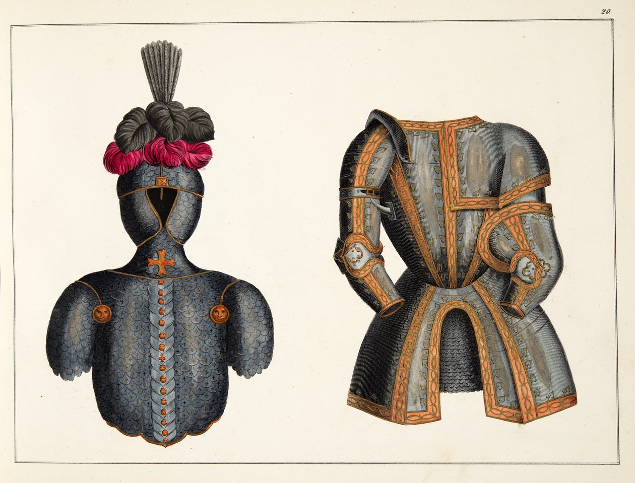 Páncél, lemez a lovagság fejlődésének és szokásainak történetéből, Dr. Franz Kottenkamp, kiadó: Carl Hoffmann, 1842 alkotó: Friedrich Martin von Reibisch