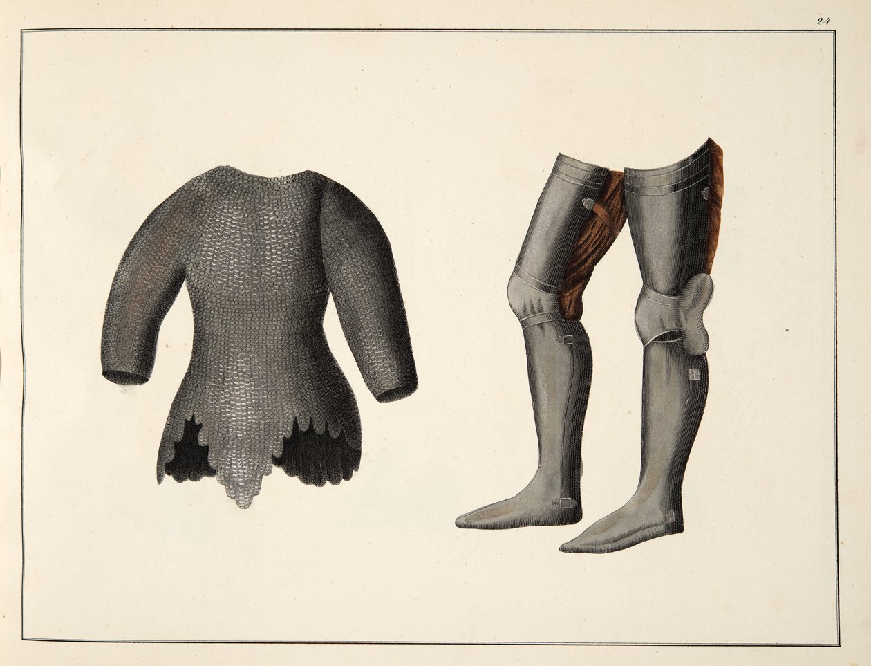 Páncél, lemez A lovagság fejlődésének és szokásainak történetéből, Dr. Franz Kottenkamp, kiadó: Carl Hoffmann, 1842 alkotó: Friedrich Martin von Reibisch