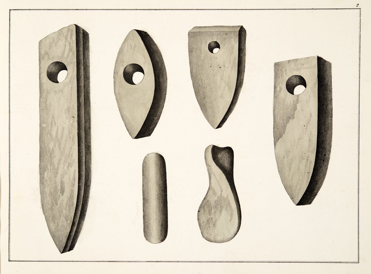 Kőfegyverek, lemez A lovagság fejlődésének és szokásainak történetéből, Dr. Franz Kottenkamp, kiadó: Carl Hoffmann, 1842 alkotó: Friedrich Martin von Reibisch
