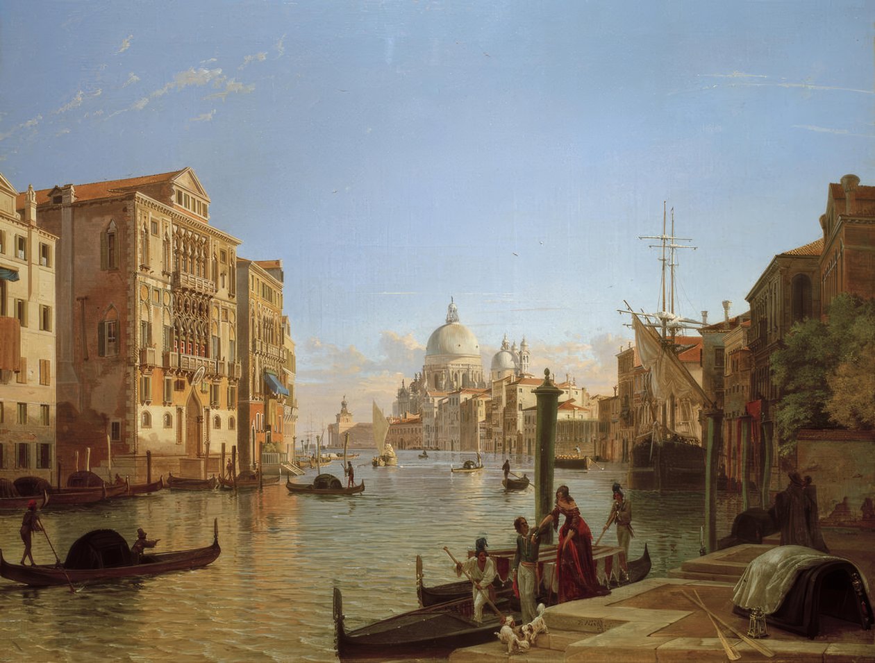 Grand Canal mit Palazzo Cavallo- Franchetti, Santa Maria d alkotó: Friedrich Nerly
