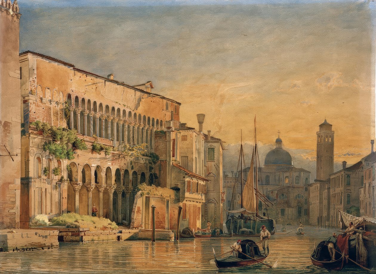 Canal Grande és a Palazzo Fondaco dei Turchi alkotó: Friedrich Nerly