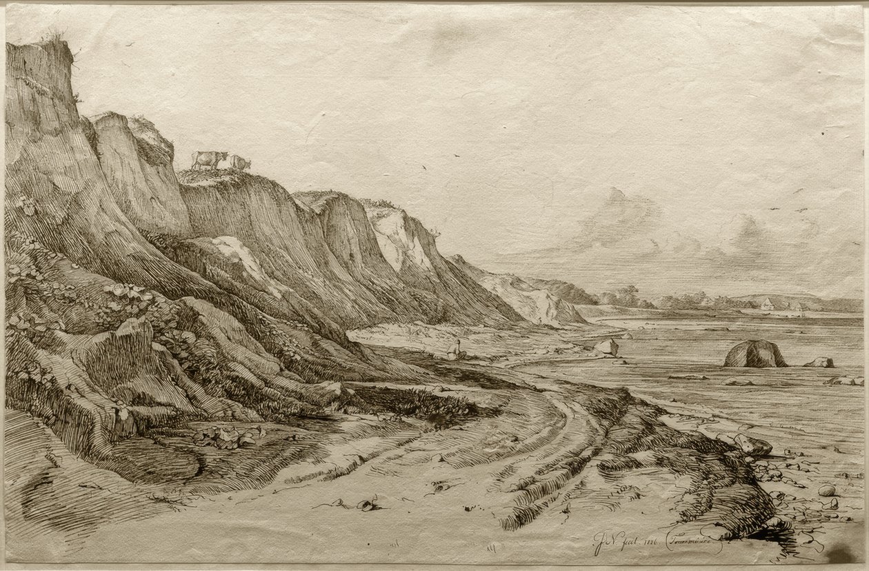 F.Nerly, The Brodtener Ufer Travemünde közelében alkotó: Friedrich Nerly