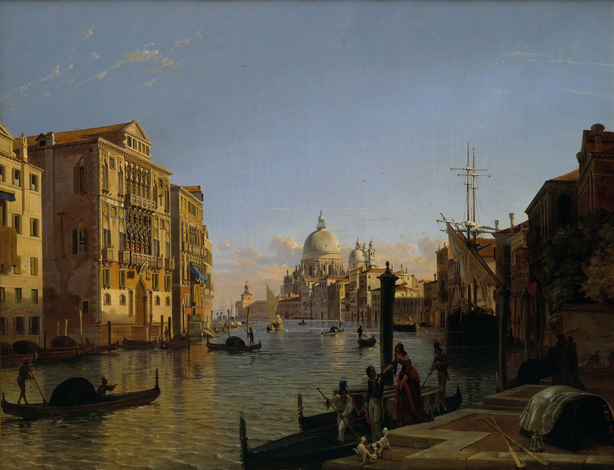 Grand Canal és a velencei Santa Maria della Salute kilátással alkotó: Friedrich Nerly