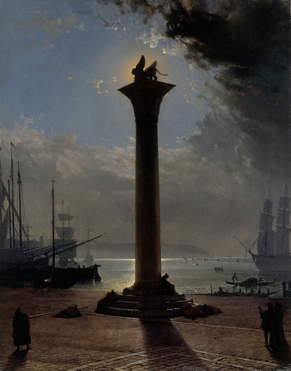 Holdfény a Piazzetta felett, 1837 körül (olaj, vászon) alkotó: Friedrich Nerly
