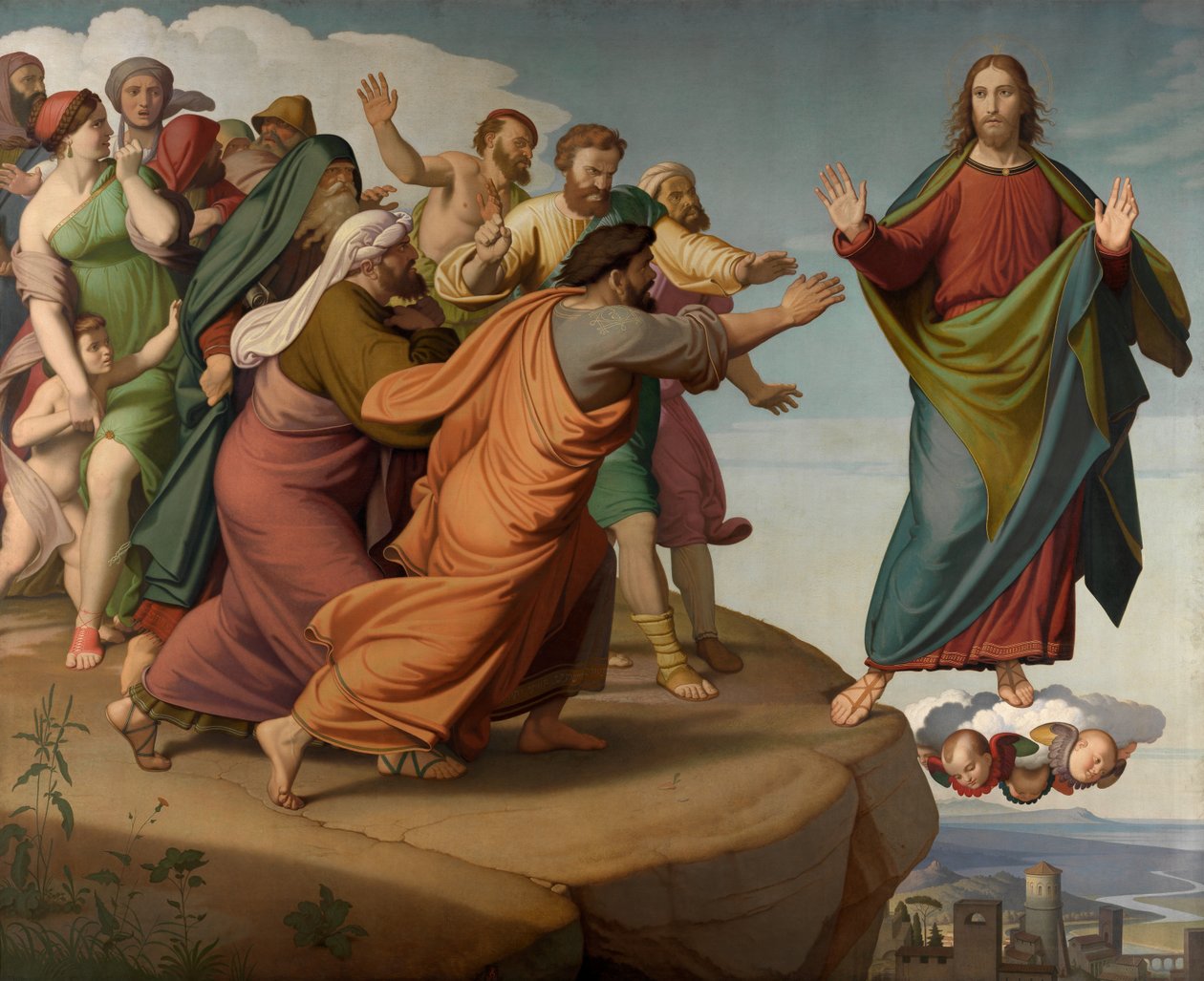 Krisztus elmenekül a farizeusok elől alkotó: Friedrich Overbeck