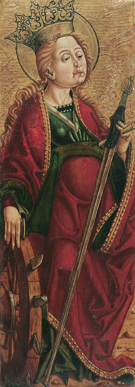 Szent Katalin (belül) és Szent István? (kívül) alkotó: Friedrich Pacher (Umkreis)