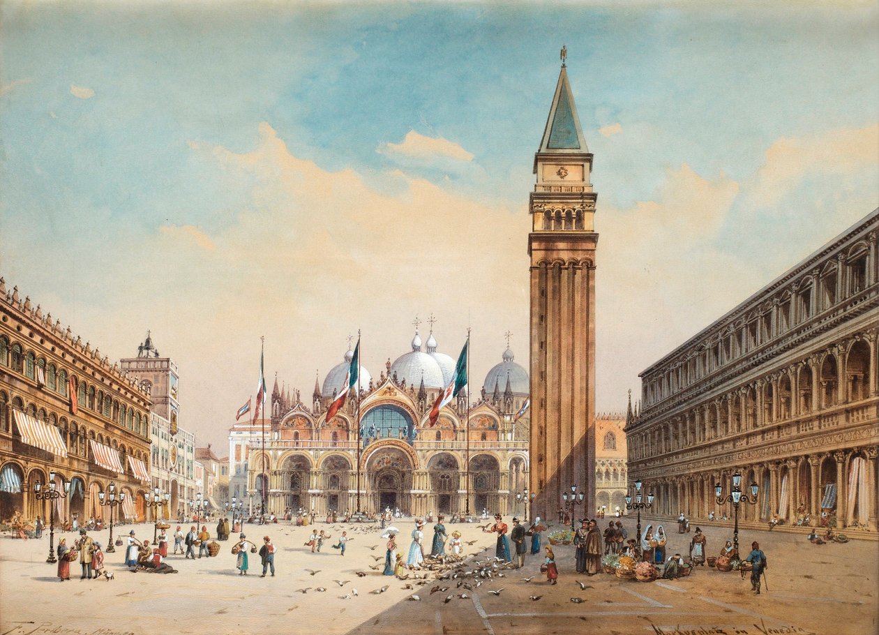 Piazza di San Marco, Velence, Friedrich Perlberg alkotó: Friedrich Perlberg
