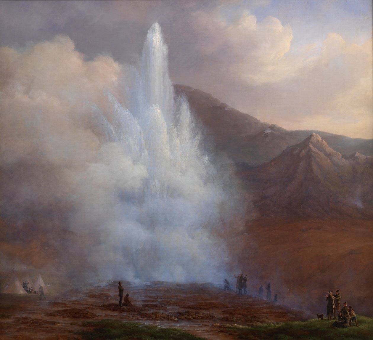 A Nagy Gejzír kitörése Izlandon 1834-ben alkotó: Friedrich Theodore Kloss