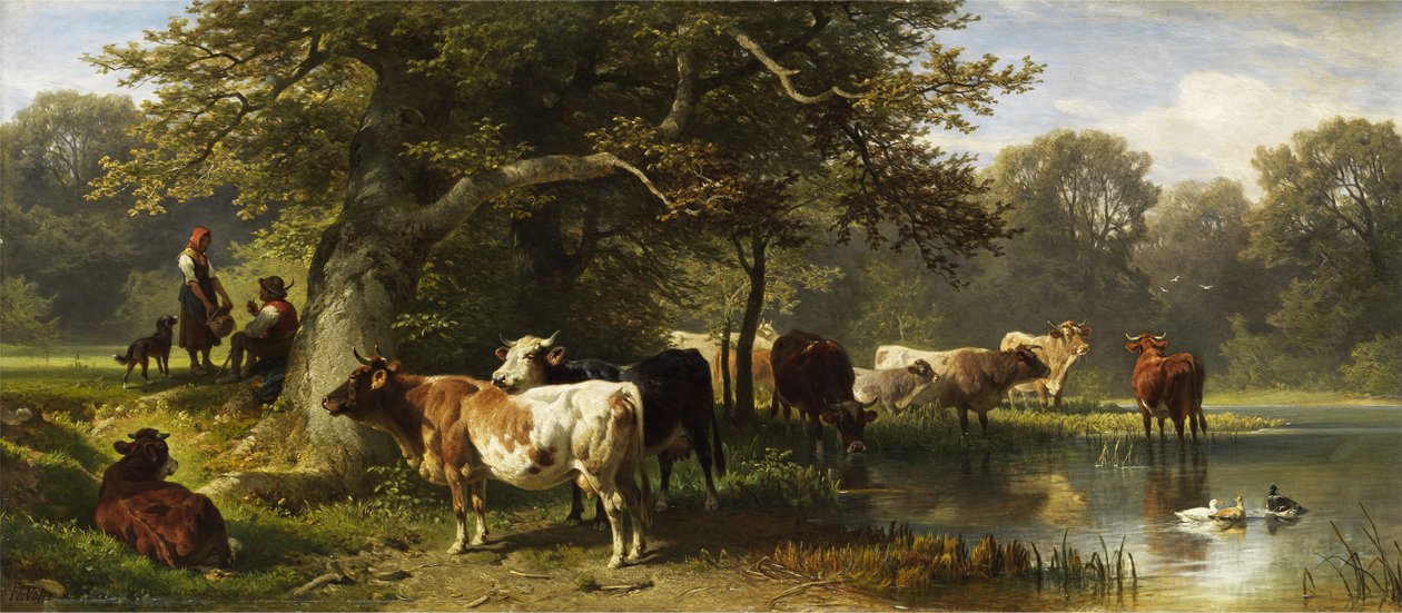 Szarvasmarha az itatónál alkotó: Friedrich Voltz