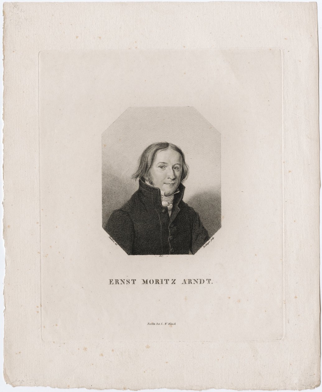 Ernst Moritz Arndt portréja, 1817 alkotó: Friedrich Wilhelm Bollinger