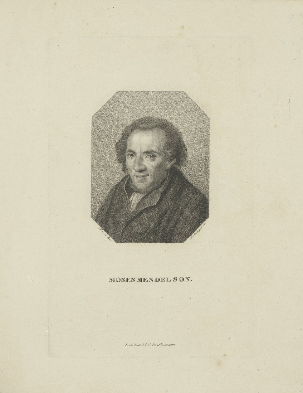 Mendelssohn Moses portréja 1729-1786, 1818. alkotó: Friedrich Wilhelm Bollinger