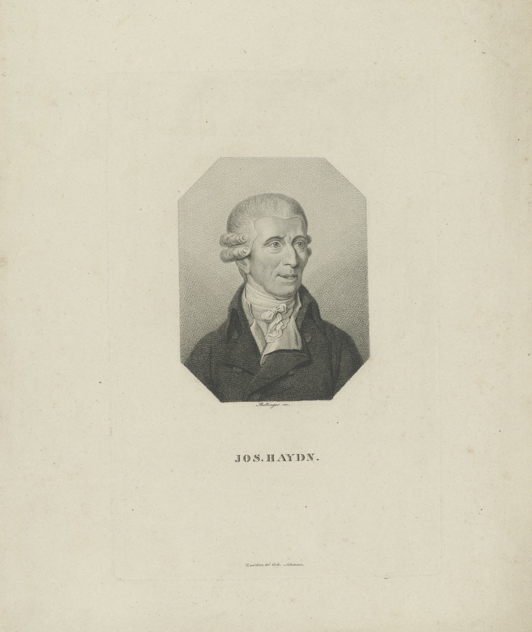 Joseph Haydn zeneszerző portréja 1732-1809, 1818. alkotó: Friedrich Wilhelm Bollinger