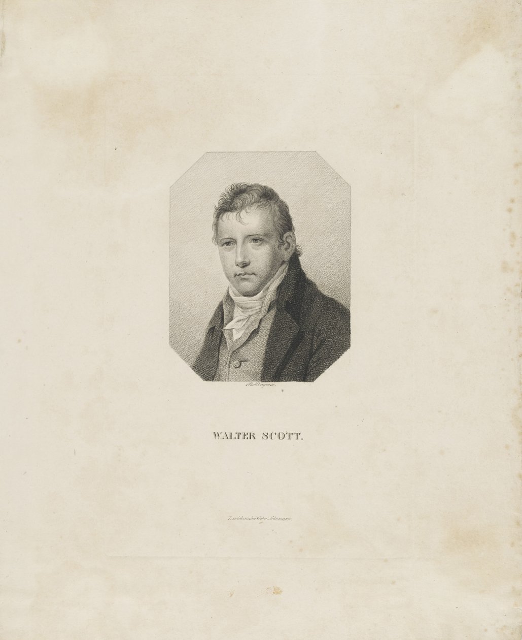 Sir Walter Scott történelmi regényíró és költő portréja 1771-1832, kb. 1825. alkotó: Friedrich Wilhelm Bollinger