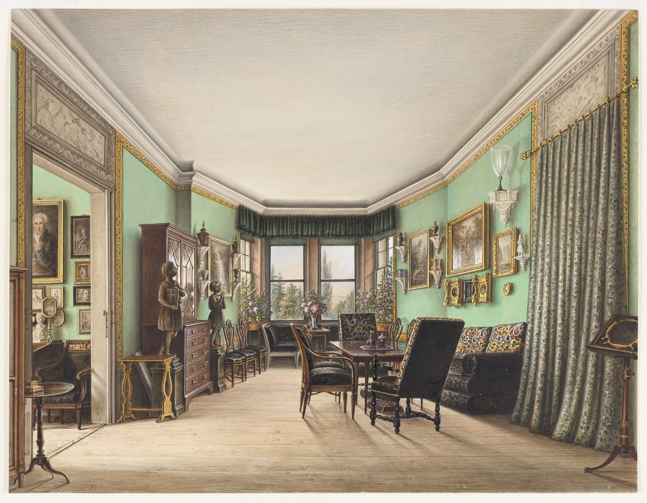 Egy szoba a Schloss Buchwaldban, c. 1843 alkotó: Friedrich Wilhelm Klose