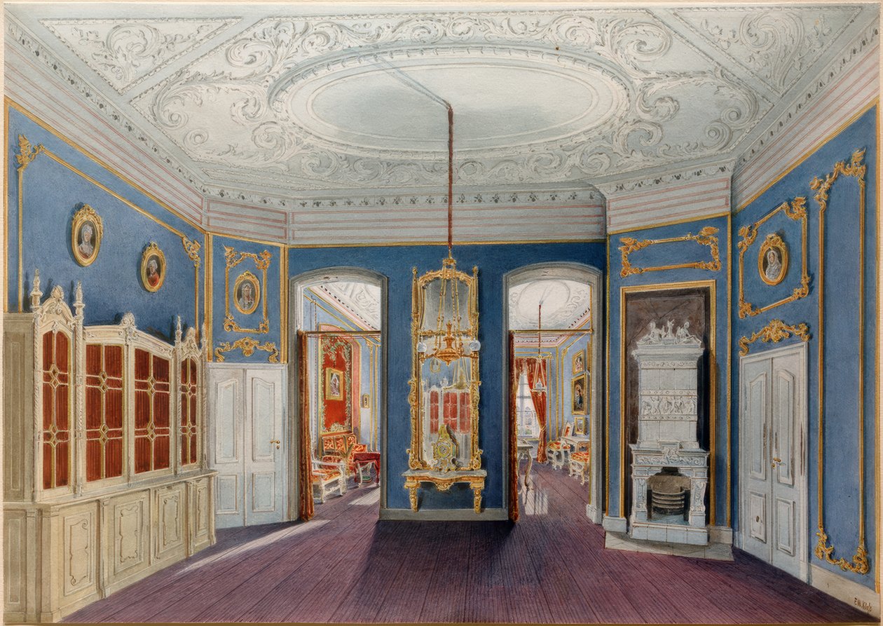 A Charlottenburg-palota könyvtára alkotó: Friedrich Wilhelm Klose
