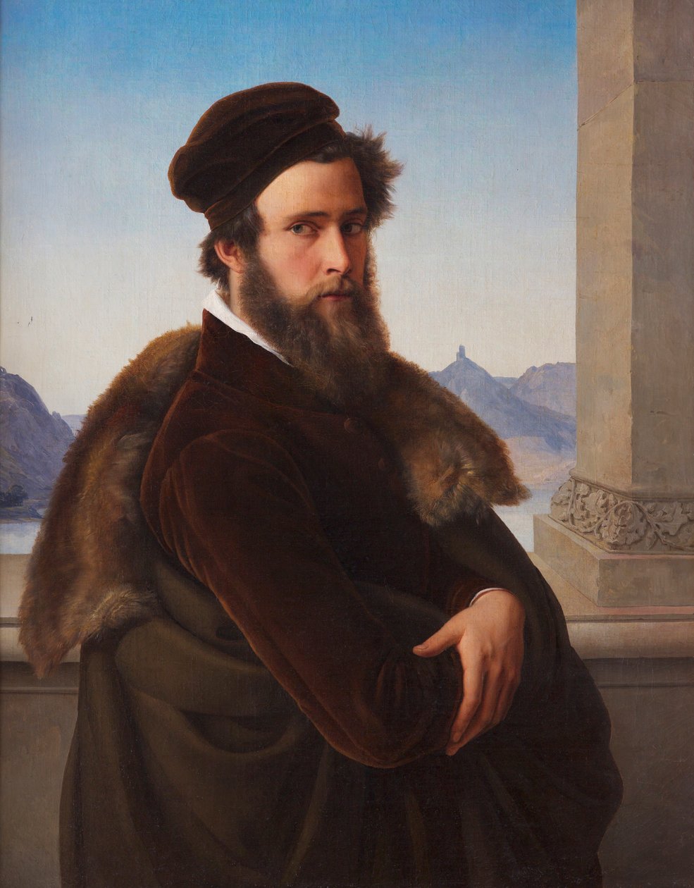 Szakállas férfi Jacob Becker, Becker von Worms néven, 1832. alkotó: Friedrich Wilhelm von Schadow