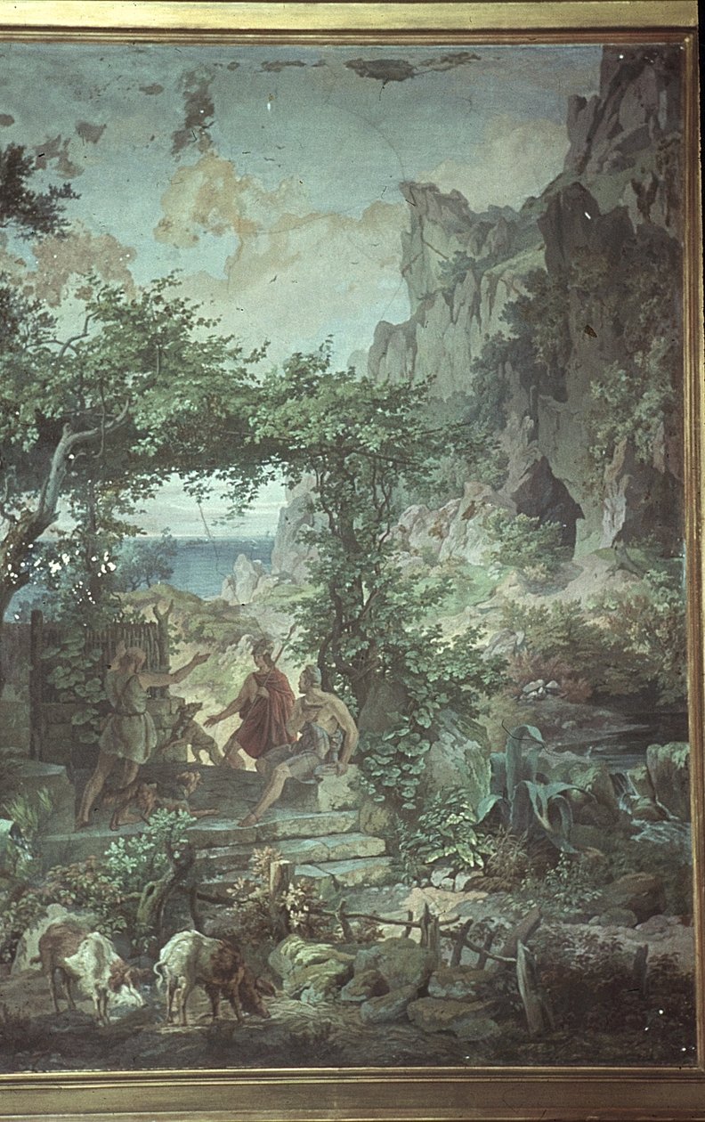 Odüsszeusz a sertéspásztornál Eumaeus, Jelenetek az Odüsszeiából alkotó: Friedrich the Elder Preller