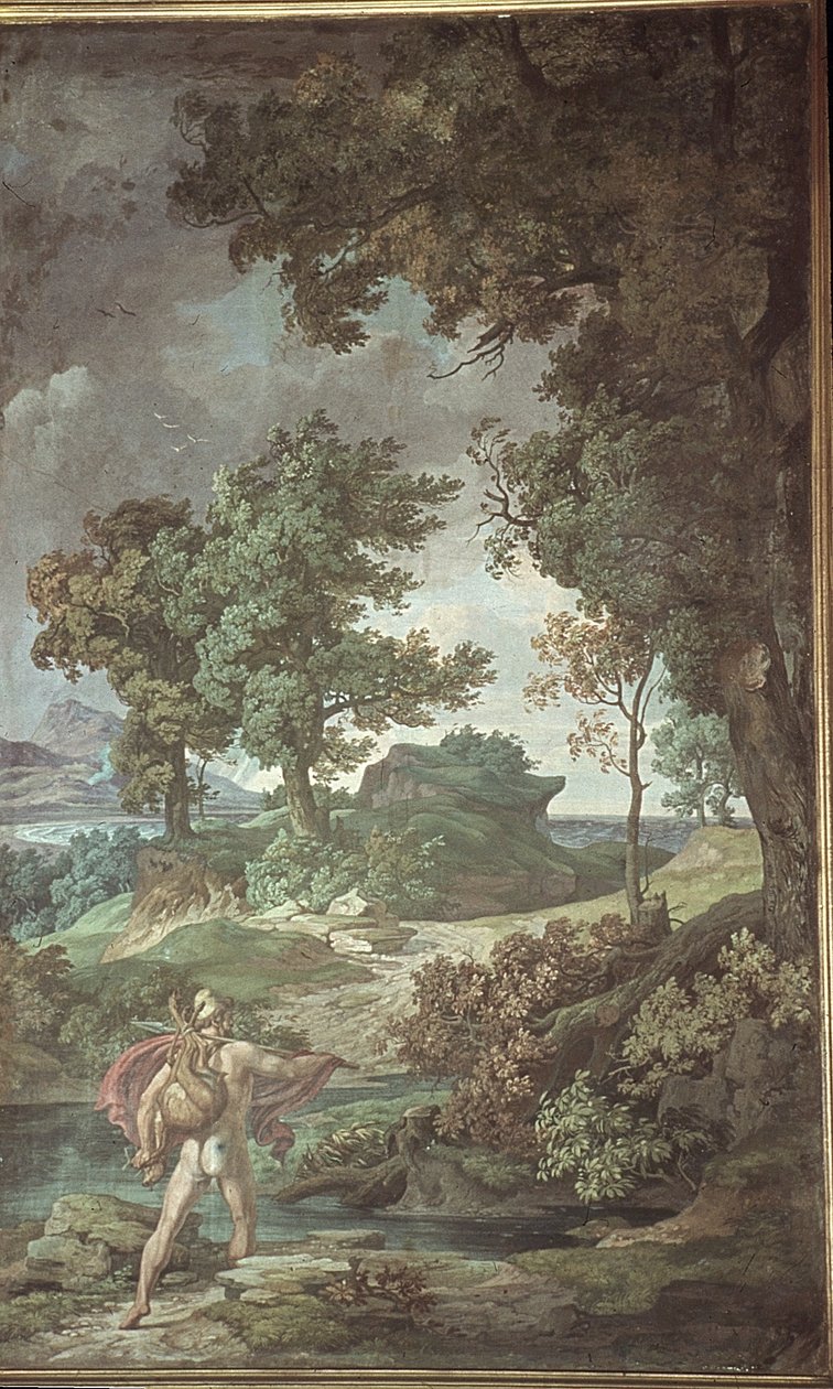 Odüsszeusz visszatérése a vadászatból, Jelenetek az Odüsszeiából alkotó: Friedrich the Elder Preller