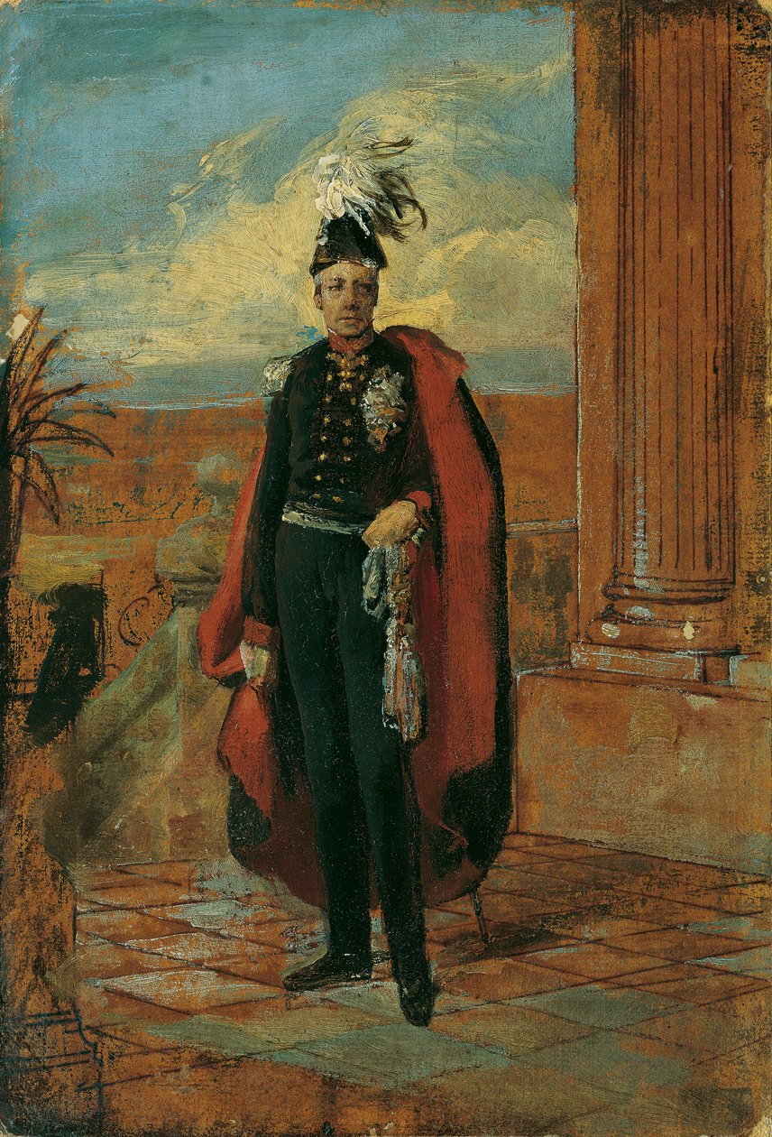 "I. Ferenc osztrák császár porosz tábornok egyenruhájában" című festmény vázlat alkotó: Friedrich von Amerling