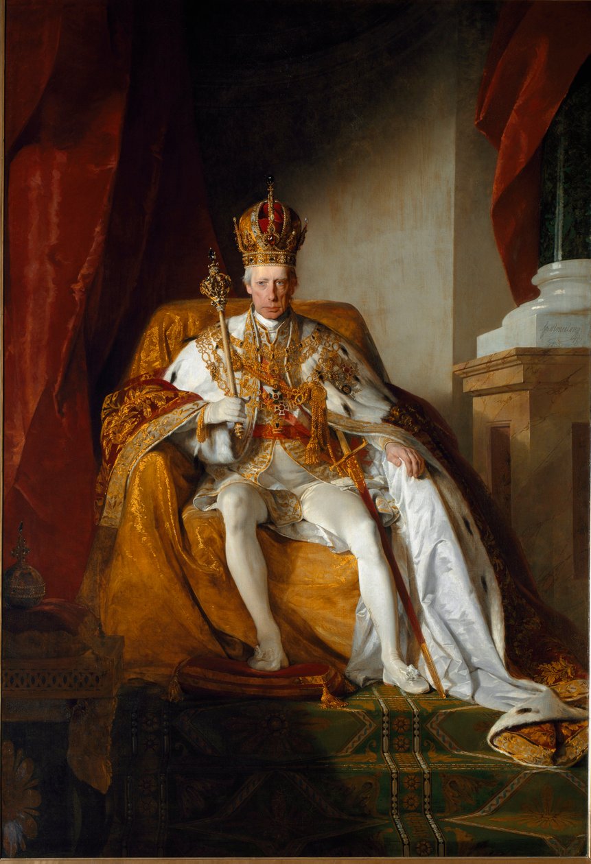 II. Ferenc osztrák császár portréja császári köntösben alkotó: Friedrich von Amerling