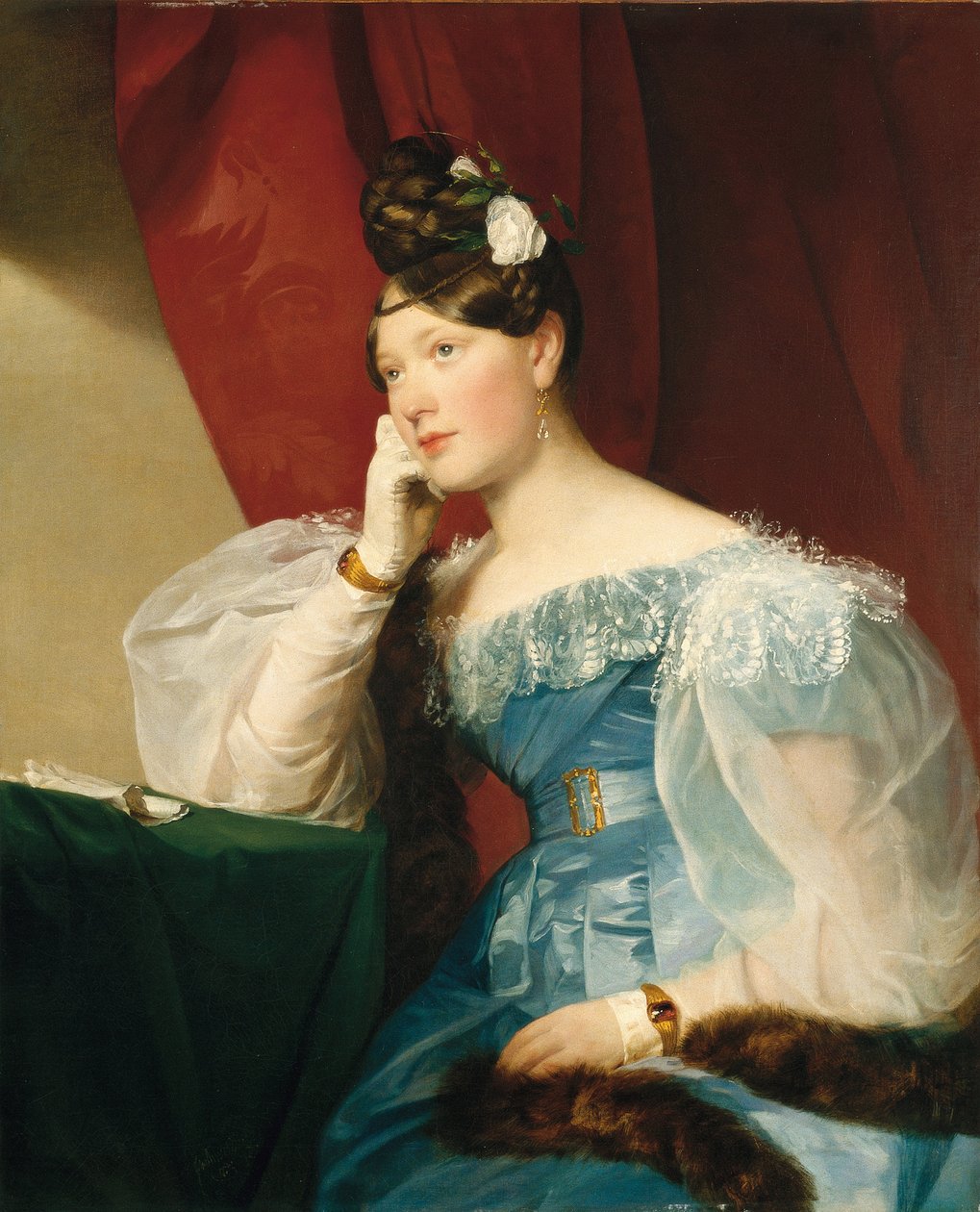 Julie von Woyna (született Freiin von Krieg-Hochfelden, később Benedek (1811-1895) portréja, Amerling, Friedrich Ritter von (1803-1887). Olajfestmény alkotó: Friedrich von Amerling